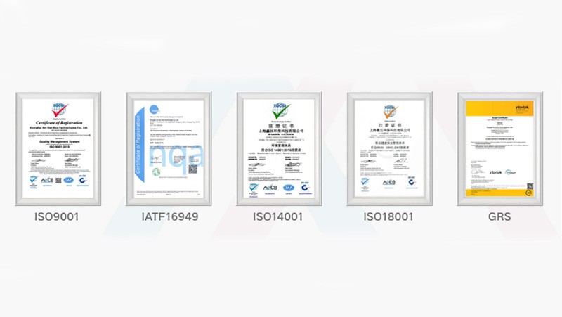 ISO9001 IATF16949 ISO14001 ISO18001 GRS ISO9001 IATF16949 ISO14001 ISO18001 GRS